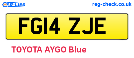 FG14ZJE are the vehicle registration plates.