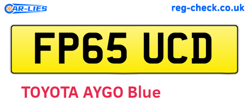 FP65UCD are the vehicle registration plates.