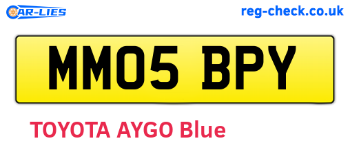 MM05BPY are the vehicle registration plates.