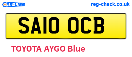 SA10OCB are the vehicle registration plates.