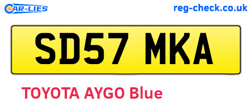 SD57MKA are the vehicle registration plates.