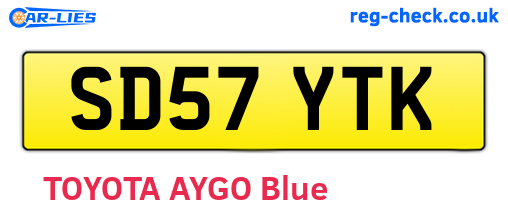 SD57YTK are the vehicle registration plates.