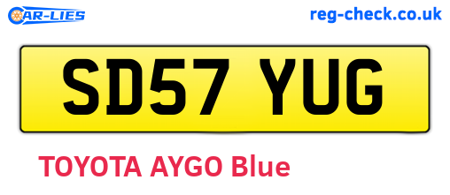 SD57YUG are the vehicle registration plates.