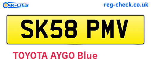 SK58PMV are the vehicle registration plates.