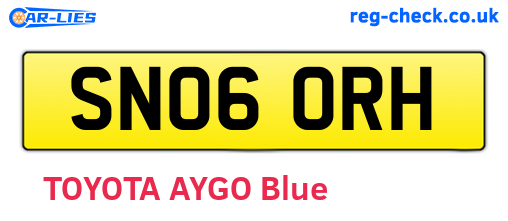 SN06ORH are the vehicle registration plates.