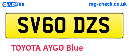 SV60DZS are the vehicle registration plates.