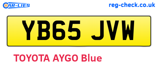 YB65JVW are the vehicle registration plates.