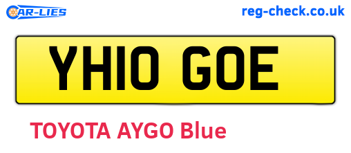 YH10GOE are the vehicle registration plates.