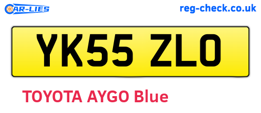 YK55ZLO are the vehicle registration plates.
