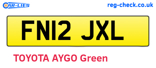 FN12JXL are the vehicle registration plates.