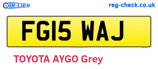 FG15WAJ are the vehicle registration plates.