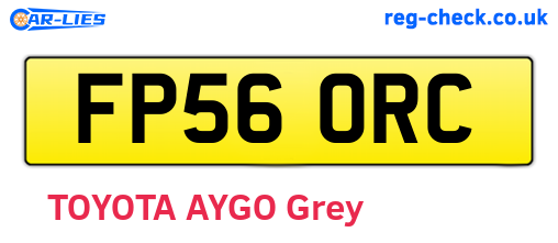 FP56ORC are the vehicle registration plates.