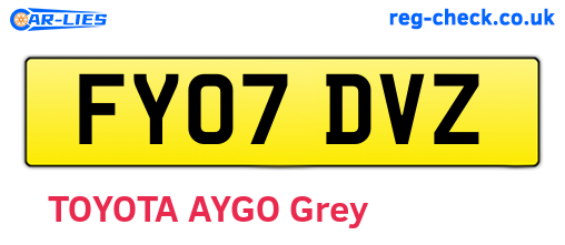 FY07DVZ are the vehicle registration plates.