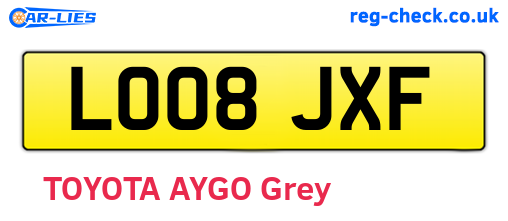 LO08JXF are the vehicle registration plates.