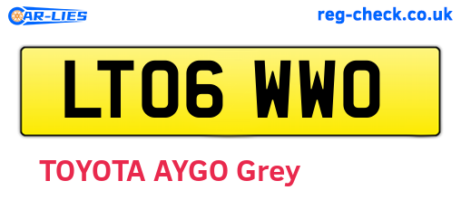 LT06WWO are the vehicle registration plates.