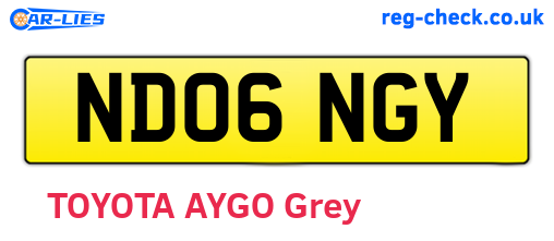 ND06NGY are the vehicle registration plates.