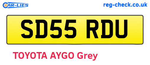 SD55RDU are the vehicle registration plates.