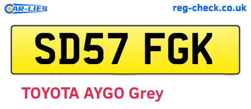 SD57FGK are the vehicle registration plates.