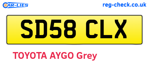 SD58CLX are the vehicle registration plates.