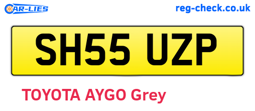 SH55UZP are the vehicle registration plates.