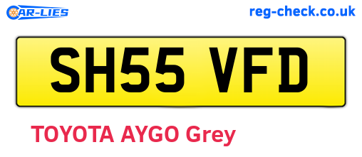 SH55VFD are the vehicle registration plates.