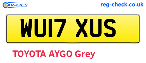 WU17XUS are the vehicle registration plates.