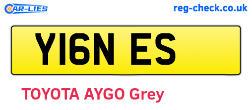 Y16NES are the vehicle registration plates.