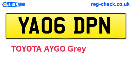 YA06DPN are the vehicle registration plates.