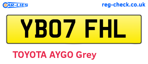 YB07FHL are the vehicle registration plates.