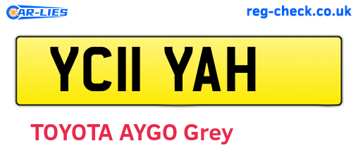 YC11YAH are the vehicle registration plates.