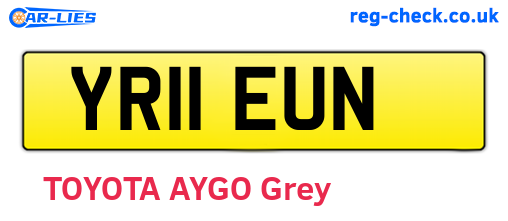 YR11EUN are the vehicle registration plates.