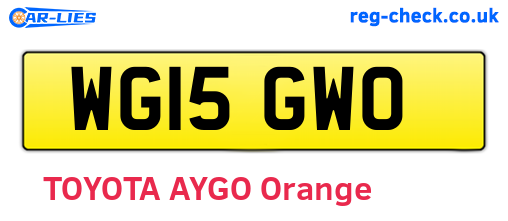 WG15GWO are the vehicle registration plates.