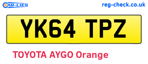YK64TPZ are the vehicle registration plates.