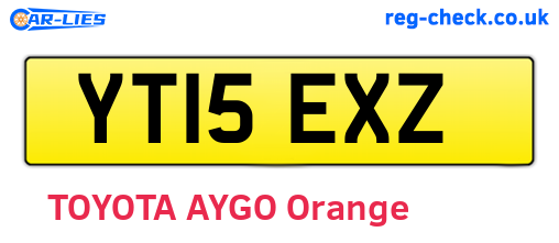 YT15EXZ are the vehicle registration plates.