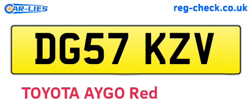 DG57KZV are the vehicle registration plates.