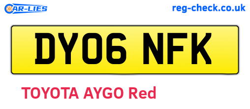 DY06NFK are the vehicle registration plates.