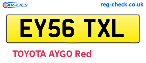 EY56TXL are the vehicle registration plates.