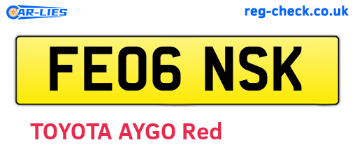 FE06NSK are the vehicle registration plates.