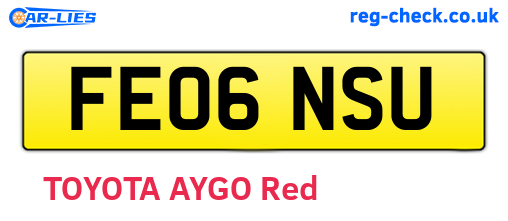 FE06NSU are the vehicle registration plates.