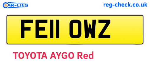 FE11OWZ are the vehicle registration plates.