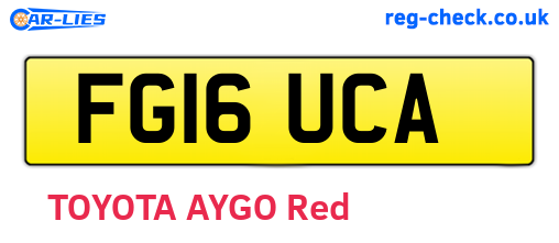 FG16UCA are the vehicle registration plates.