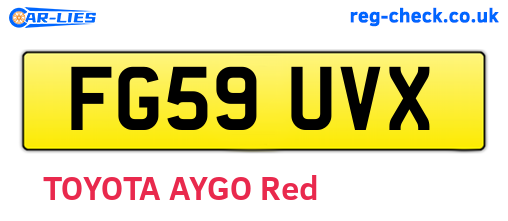 FG59UVX are the vehicle registration plates.