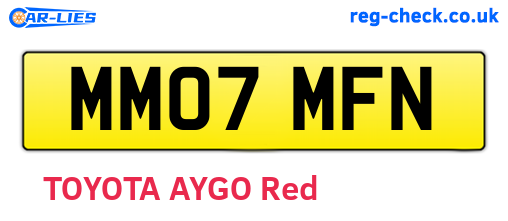 MM07MFN are the vehicle registration plates.