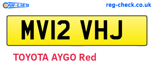 MV12VHJ are the vehicle registration plates.