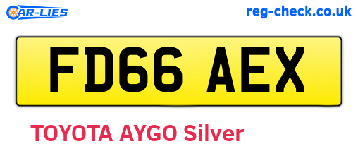 FD66AEX are the vehicle registration plates.