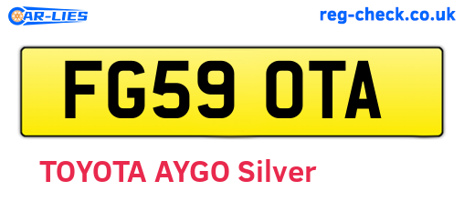 FG59OTA are the vehicle registration plates.