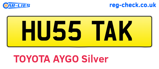 HU55TAK are the vehicle registration plates.