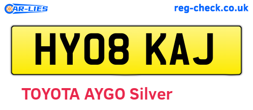 HY08KAJ are the vehicle registration plates.