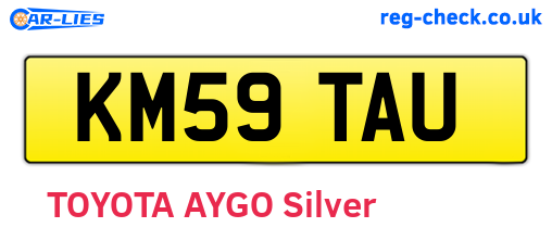 KM59TAU are the vehicle registration plates.