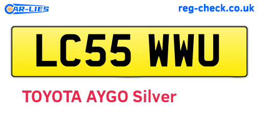 LC55WWU are the vehicle registration plates.